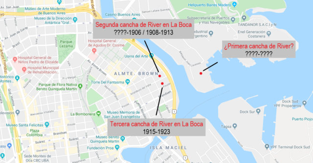 mapa canchas river La Boca